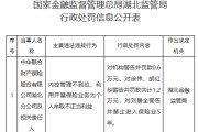 中华联合财险湖北分公司因内控管理不到位被罚，一名责任人被禁业5年