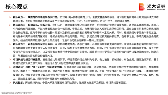 光大策略：关注业绩，持股过节，春节后A股或迎来新一轮的上涨行情