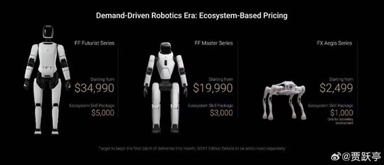 最贵的34990美元起，贾跃亭发布人形机器人！身背巨额债务8年没回国…
