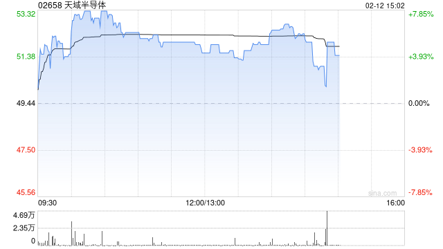 天域半导体午后涨逾5% 公司与EYEQ Lab达成战略合作