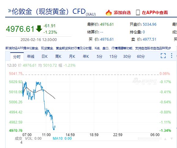 现货黄金,失守5000美元!港股V型反转,AI应用大涨!半导体全线爆发,这只个股涨逾14%,什么情况?