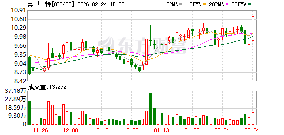 英力特：截至2026年2月13日公司股东总户数为20281户