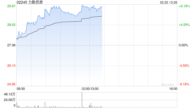 镍业股午后普涨 力勤资源涨逾8%新疆新鑫矿业涨逾4%