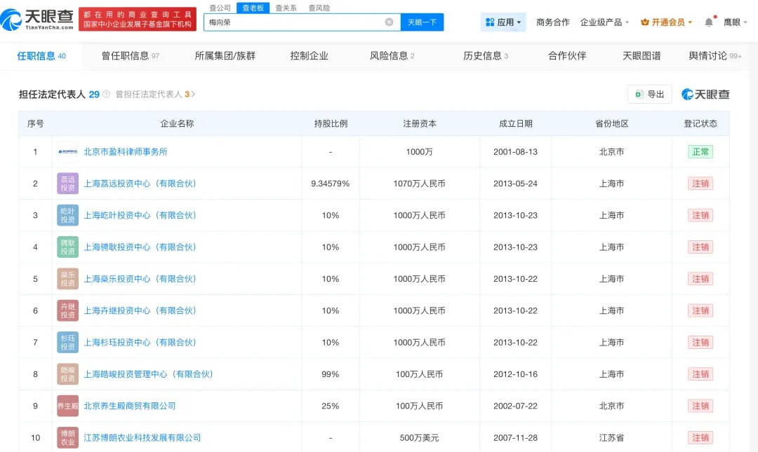 盈科律师事务所深夜发文：梅向荣已辞职，相关事件与律所无关