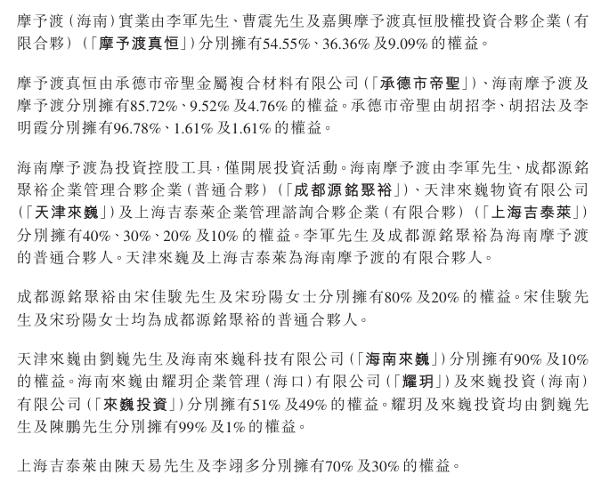 私募基金「摩予渡」约2.35亿拿下香港上市公司逾39%股权,李军、宋佳骏、陈天易将加入董事会