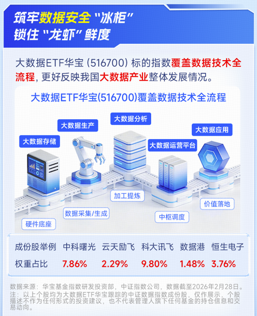 “龙虾”安全养殖手册来了!云计算涨价+ Token出海,华宝基金大数据ETF(516700)近5日吸金1778万元