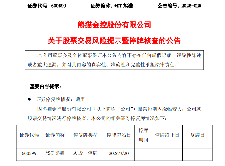 8连板！600599，最新宣布：明天起停牌核查！