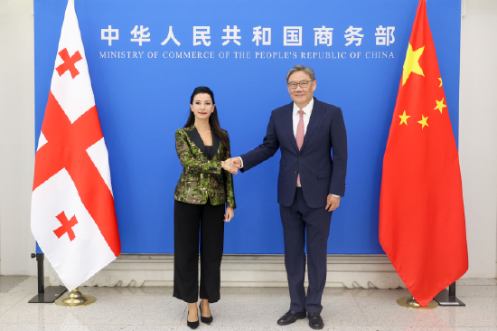 商务部部长王文涛会见格鲁吉亚经济和可持续发展部部长克夫利维什维利