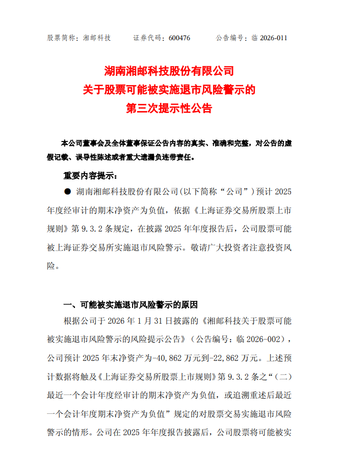 湘邮科技退市预警持续发酵，信披违规立案调查进行中