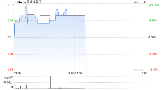 大昌微线集团午前涨逾13% 拟更名为“金安具身智能科技集团”