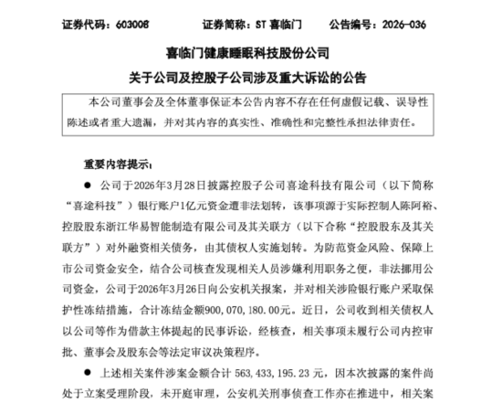 床垫第一股ST喜临门5.63亿追债压顶,陈阿裕债务链外溢,公司否认签字收钱 | 长三角资本局