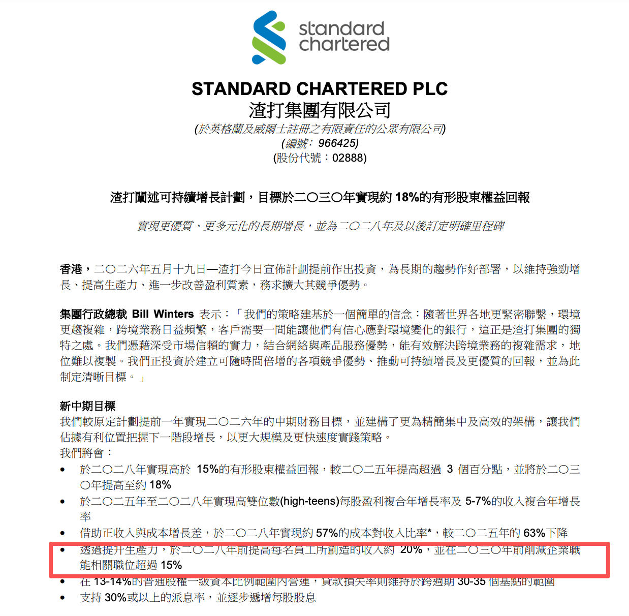 加速AI转型!渣打银行宣布未来四年将裁员超7000人